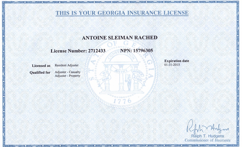 Licensed GA Insurance Adjuster Licensed GA Insurance Adjuster